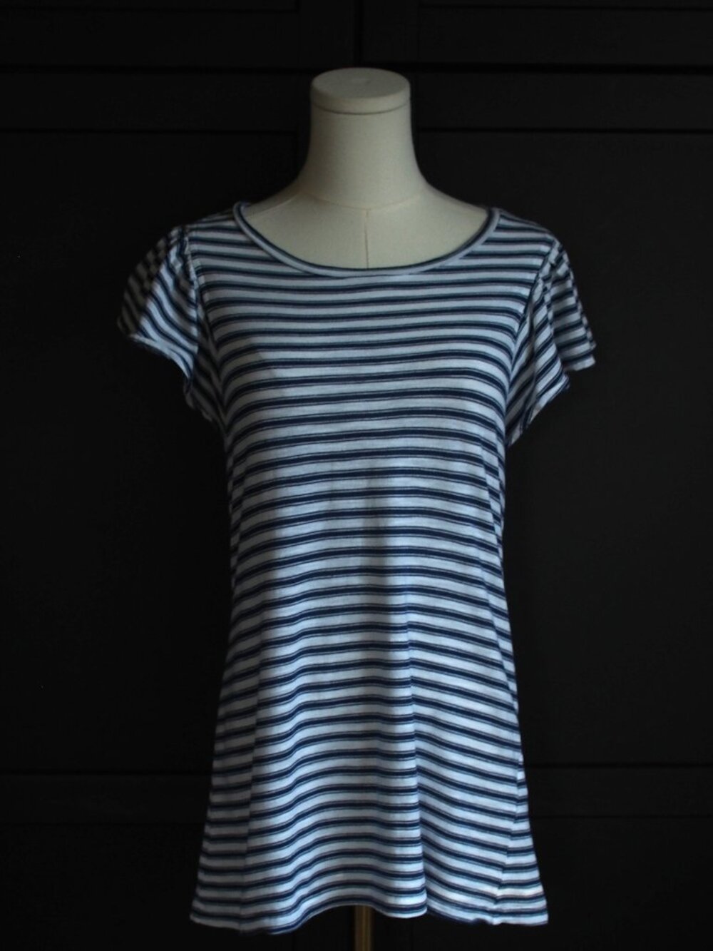 Banana Republic | Cotton/Modal Flutter Sleeve Striped Scoop Neck Tee